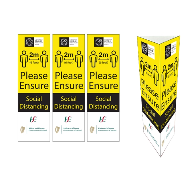 Please Ensure Social Distancing Bollard Covers